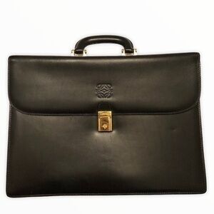 Loewe briefcase black leather made in Spain